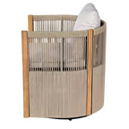 Set da 2 pezzi per esterni Christopher Knight Home Yamina, composto da sedie girevoli in corda moderne e tavolino in legno di acacia
