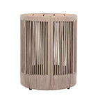 Set da 2 pezzi per esterni Christopher Knight Home Yamina, composto da sedie girevoli in corda moderne e tavolino in legno di acacia