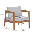 Christopher Knight Home Phachara Set da 4 Pezzi da Patio Moderno in Legno di Acacia con Cuscini e Tavolo a Doghe