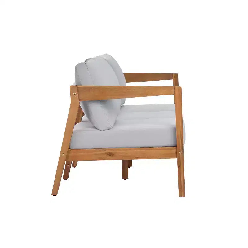 Christopher Knight Home Phachara Set da 4 Pezzi da Patio Moderno in Legno di Acacia con Cuscini e Tavolo a Doghe