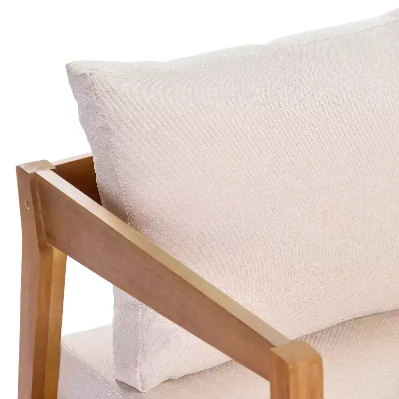 Christopher Knight Home Phachara Set da 4 Pezzi da Patio Moderno in Legno di Acacia con Cuscini e Tavolo a Doghe