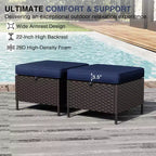 Set da patio per esterni UPTIOT: 2 sedie in vimini e 2 poggiapiedi per il massimo comfort e durata