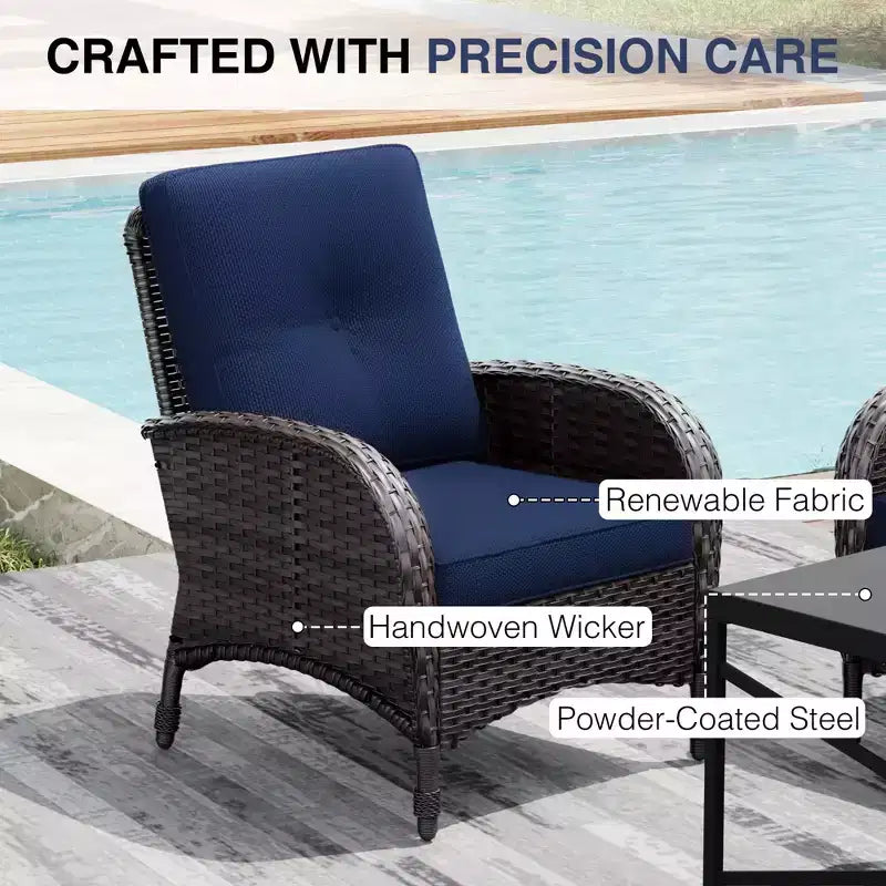 Set da patio per esterni UPTIOT: 2 sedie in vimini e 2 poggiapiedi per il massimo comfort e durata