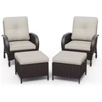 Set da patio per esterni UPTIOT: 2 sedie in vimini e 2 poggiapiedi per il massimo comfort e durata