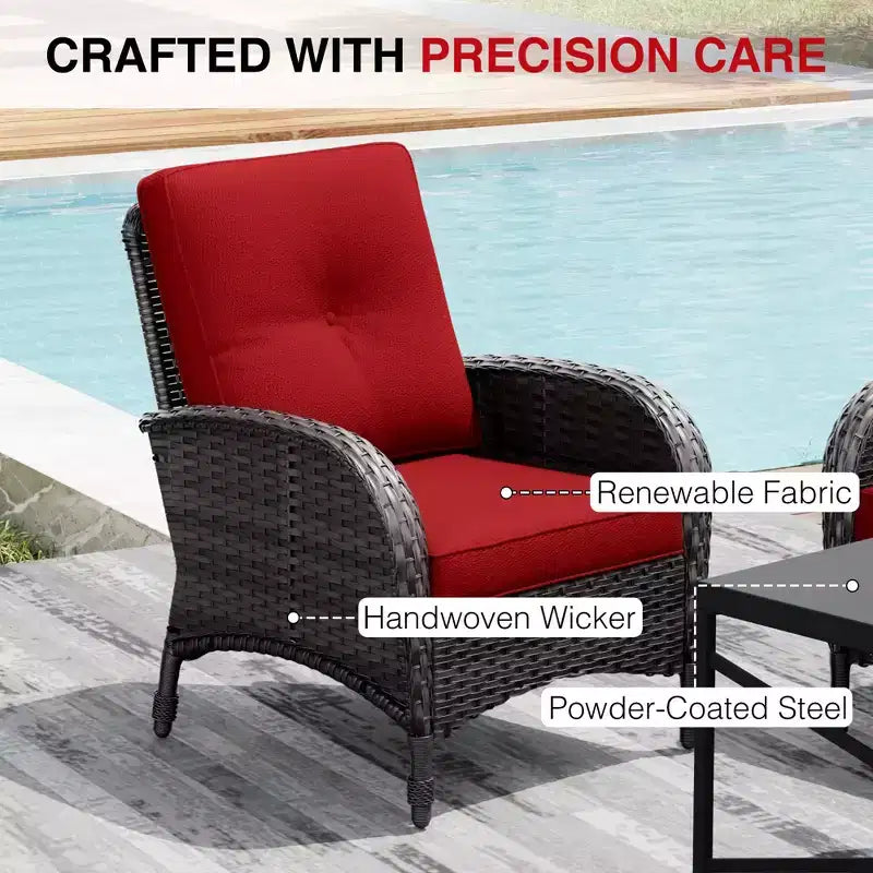 Set da patio per esterni UPTIOT: 2 sedie in vimini e 2 poggiapiedi per il massimo comfort e durata