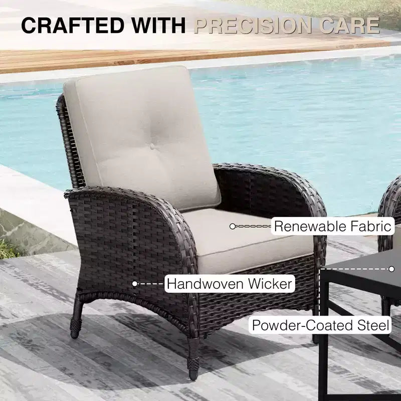 Set da patio per esterni UPTIOT: 2 sedie in vimini e 2 poggiapiedi per il massimo comfort e durata