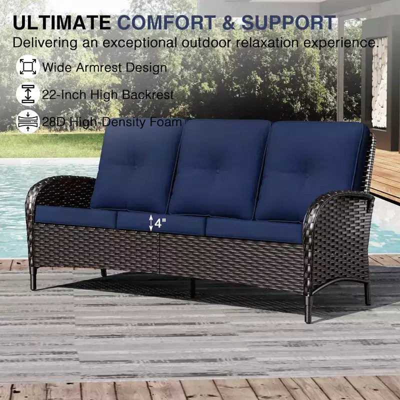 Set di sedie girevoli da esterno UPTIOT: 1 divano, 4 sedie girevoli, 2 pouf e design resistente alle intemperie