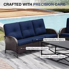 Set di sedie girevoli da esterno UPTIOT: 1 divano, 4 sedie girevoli, 2 pouf e design resistente alle intemperie