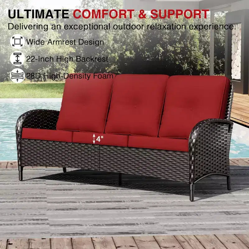 Set di sedie girevoli da esterno UPTIOT: 1 divano, 4 sedie girevoli, 2 pouf e design resistente alle intemperie