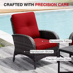 Set di sedie girevoli da esterno UPTIOT: 1 divano, 4 sedie girevoli, 2 pouf e design resistente alle intemperie