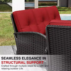 Set di sedie girevoli da esterno UPTIOT: 1 divano, 4 sedie girevoli, 2 pouf e design resistente alle intemperie