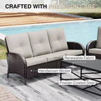 Set di sedie girevoli da esterno UPTIOT: 1 divano, 4 sedie girevoli, 2 pouf e design resistente alle intemperie