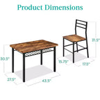 Set da pranzo moderno Best Choice Products a 5 pezzi, tavolo da cucina con 4 sedie abbinate e ripiano portaoggetti - Marrone medio/Nero