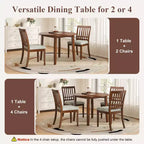 Set tavolo da pranzo rotondo da 5 pezzi GDFStudio Turner con 1 tavolo da pranzo pieghevole in legno e 4 sedie imbottite