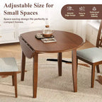 Set tavolo da pranzo rotondo da 5 pezzi GDFStudio Turner con 1 tavolo da pranzo pieghevole in legno e 4 sedie imbottite
