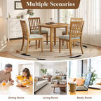Set tavolo da pranzo rotondo da 5 pezzi GDFStudio Turner con 1 tavolo da pranzo pieghevole in legno e 4 sedie imbottite