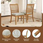 Set tavolo da pranzo rotondo da 5 pezzi GDFStudio Turner con 1 tavolo da pranzo pieghevole in legno e 4 sedie imbottite
