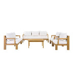 Set da giardino moderno 5 pezzi Christopher Knight Home Letizia in legno di acacia con tavolino da caffè