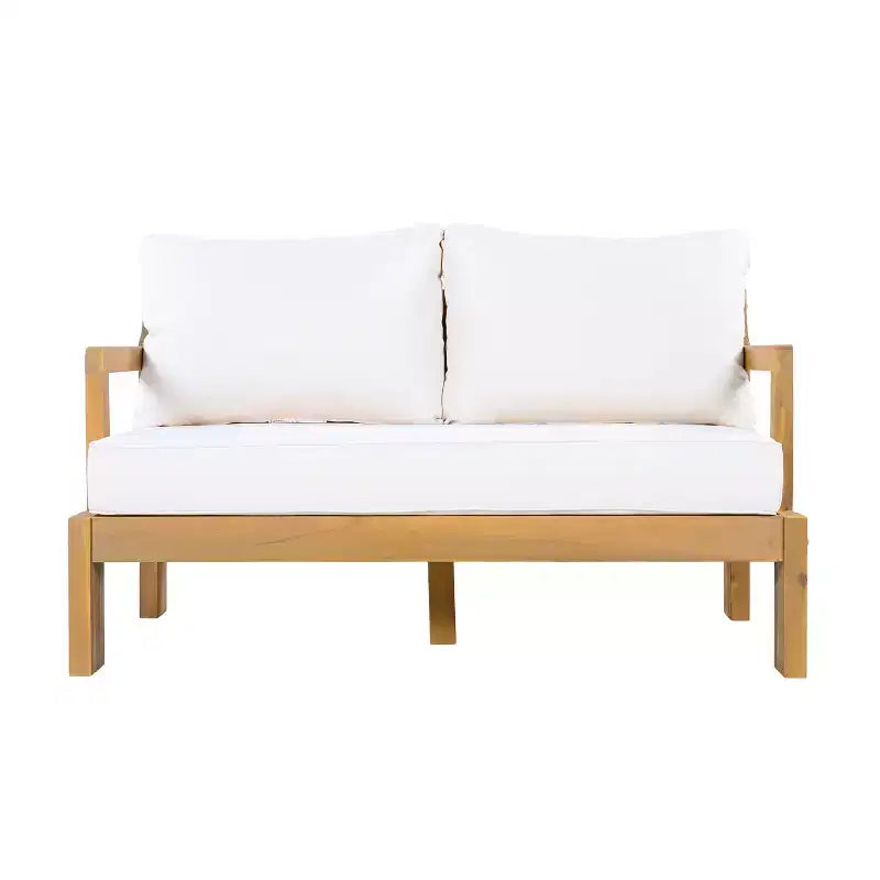 Set da giardino moderno 5 pezzi Christopher Knight Home Letizia in legno di acacia con tavolino da caffè