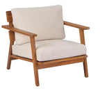 Set di mobili da esterno 2/4 pezzi, set da conversazione per patio, set di mobili da giardino con tavolino, sedia, divanetto e cuscini, Teak + Beige - ModernLuxe