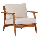 Set di mobili da esterno 2/4 pezzi, set da conversazione per patio, set di mobili da giardino con tavolino, sedia, divanetto e cuscini, Teak + Beige - ModernLuxe