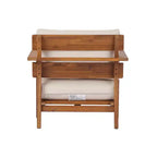 Set di mobili da esterno 2/4 pezzi, set da conversazione per patio, set di mobili da giardino con tavolino, sedia, divanetto e cuscini, Teak + Beige - ModernLuxe