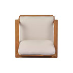 Set di mobili da esterno 2/4 pezzi, set da conversazione per patio, set di mobili da giardino con tavolino, sedia, divanetto e cuscini, Teak + Beige - ModernLuxe