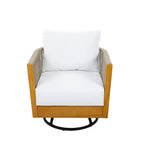 Christopher Knight Home Minh Moderno Set da 3 Pezzi per Patio con Sedie Girevoli in Acacia, Design in Corda e Tavolino a Doghe