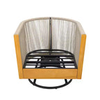Christopher Knight Home Minh Moderno Set da 3 Pezzi per Patio con Sedie Girevoli in Acacia, Design in Corda e Tavolino a Doghe