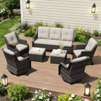 Set Modulare Premium da Esterno UPTIOT con Divano Lounge e Sedie