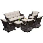 UPTIOT Premium Outdoor Modular Seating Set with Lounge Sofa and Chairs