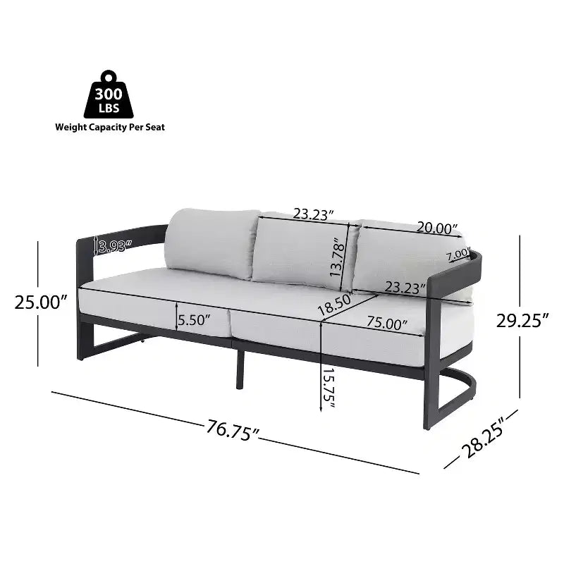 Set da giardino moderno 5 pezzi Christopher Knight Home Melow in alluminio con tavolini da caffè in legno di acacia