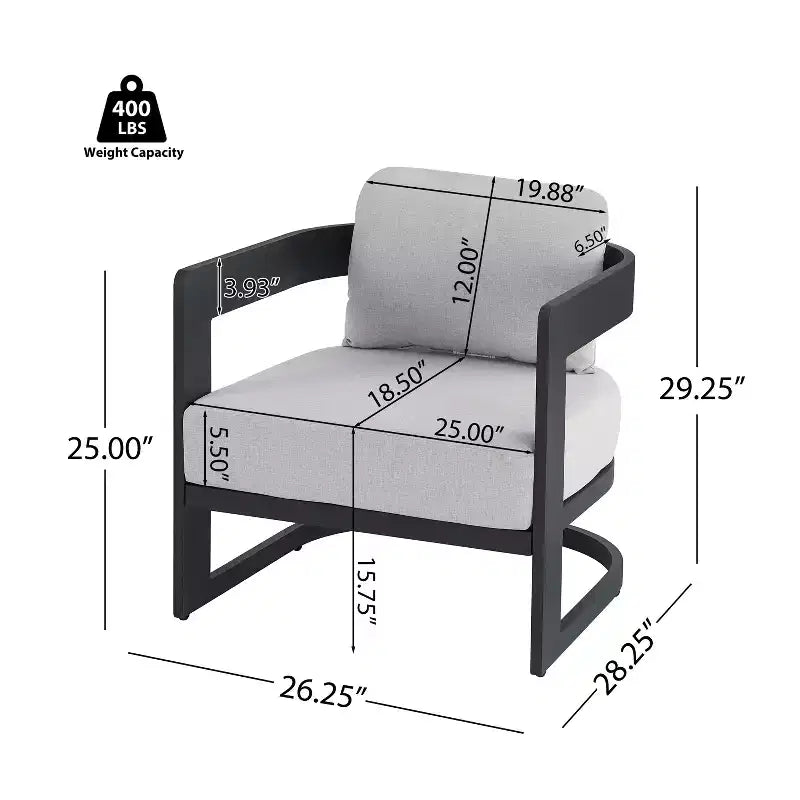 Set da giardino moderno 5 pezzi Christopher Knight Home Melow in alluminio con tavolini da caffè in legno di acacia