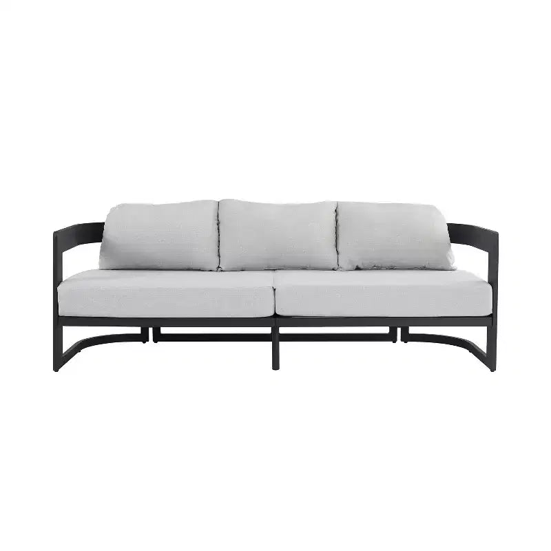 Set da giardino moderno 5 pezzi Christopher Knight Home Melow in alluminio con tavolini da caffè in legno di acacia