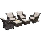 Set modulare UPTIOT con 4 sedie e 2 pouf