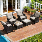 Set modulare UPTIOT con 4 sedie e 2 pouf