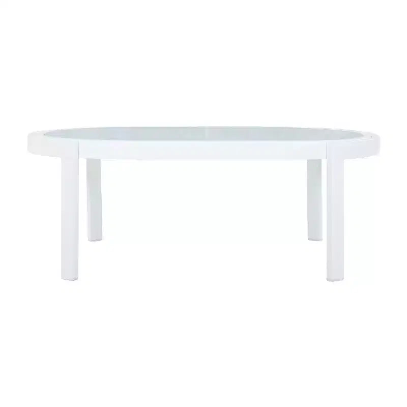 Christopher Knight Home Althea, Set Conversazione da Esterni Curvo Moderno a 5 Pezzi in Alluminio con Tavolino da Caffè in Vetro
