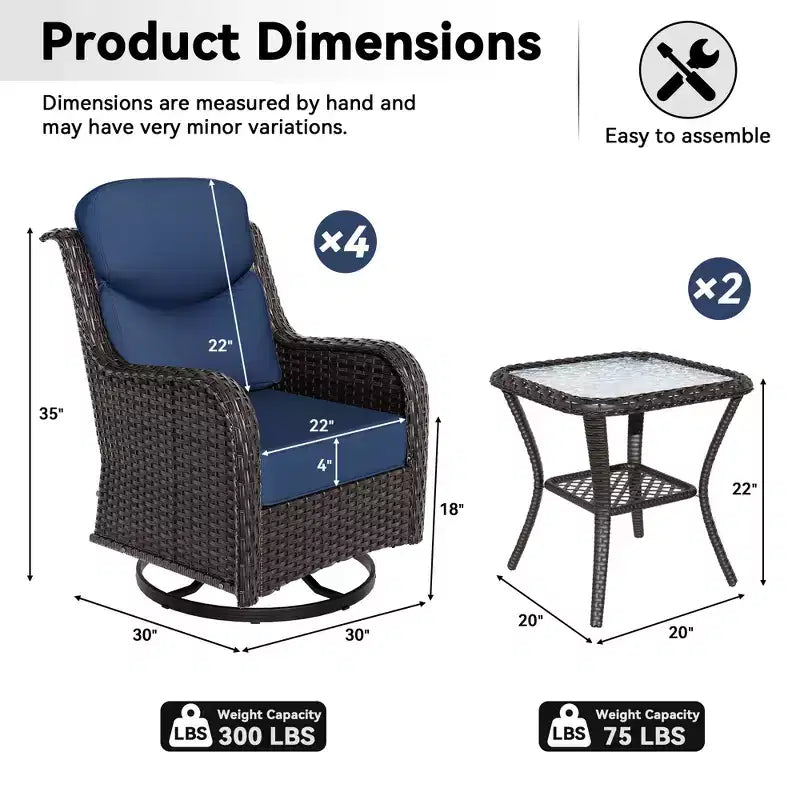 Set sedia a dondolo e tavolino da esterno UPTIOT per il relax in patio