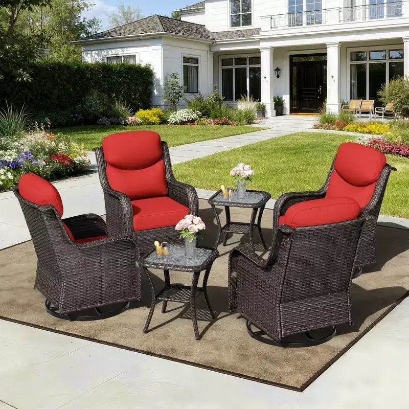 Set sedia a dondolo e tavolino da esterno UPTIOT per il relax in patio