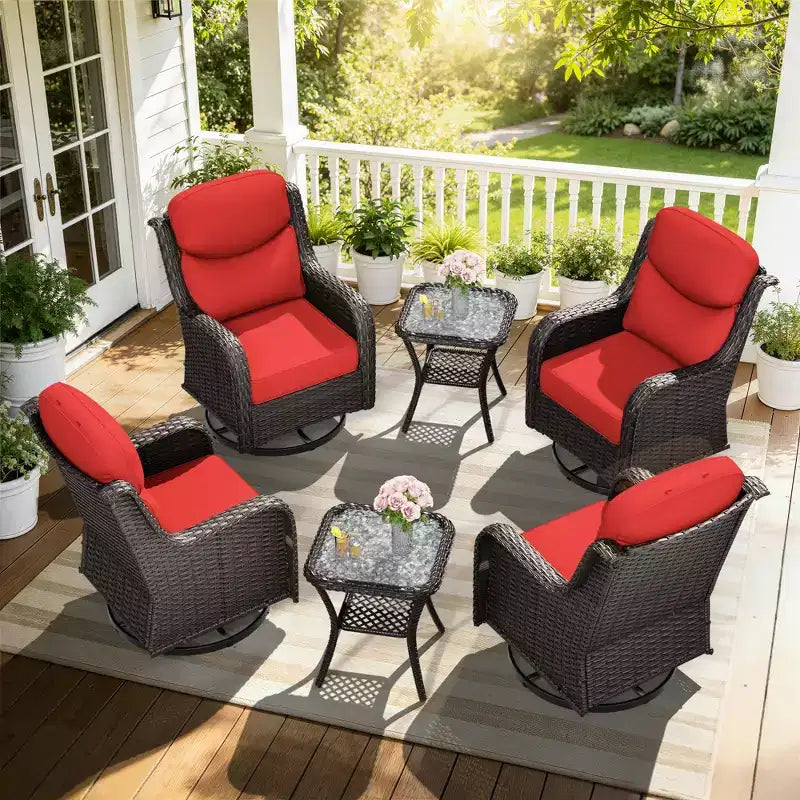 Set sedia a dondolo e tavolino da esterno UPTIOT per il relax in patio