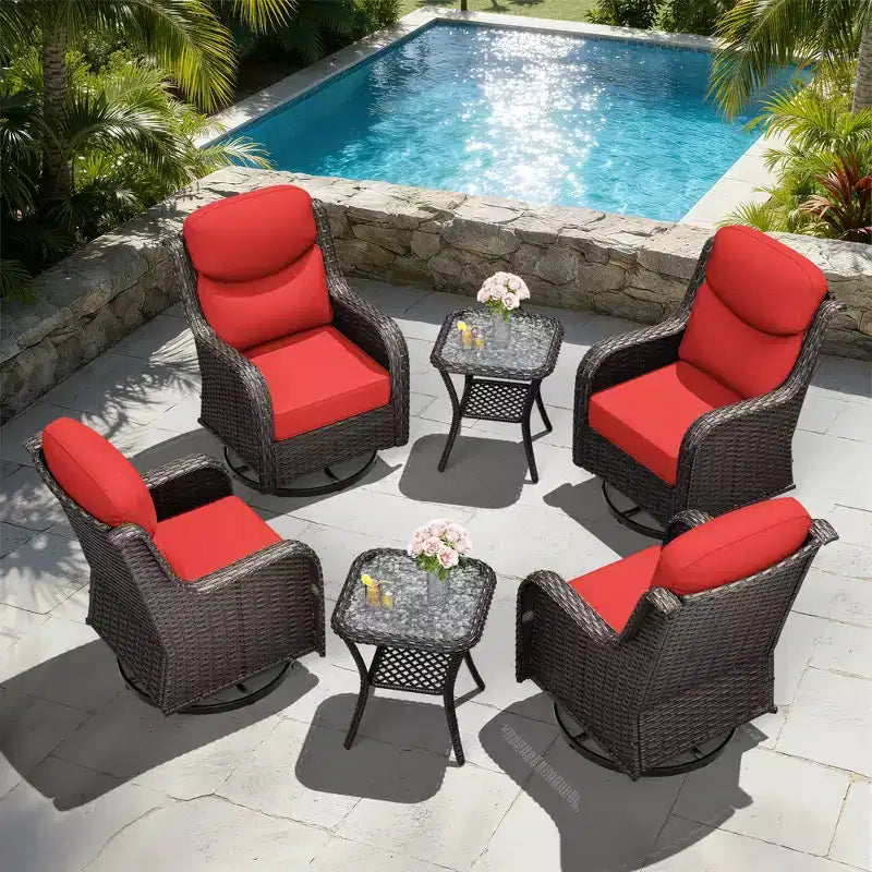 Set sedia a dondolo e tavolino da esterno UPTIOT per il relax in patio