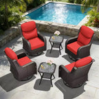 Set sedia a dondolo e tavolino da esterno UPTIOT per il relax in patio