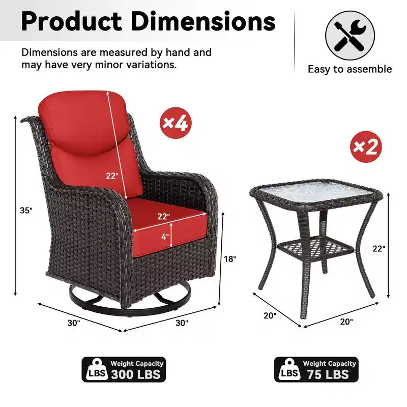 Set sedia a dondolo e tavolino da esterno UPTIOT per il relax in patio