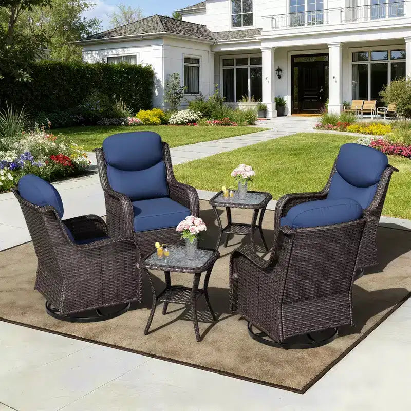 Set sedia a dondolo e tavolino da esterno UPTIOT per il relax in patio