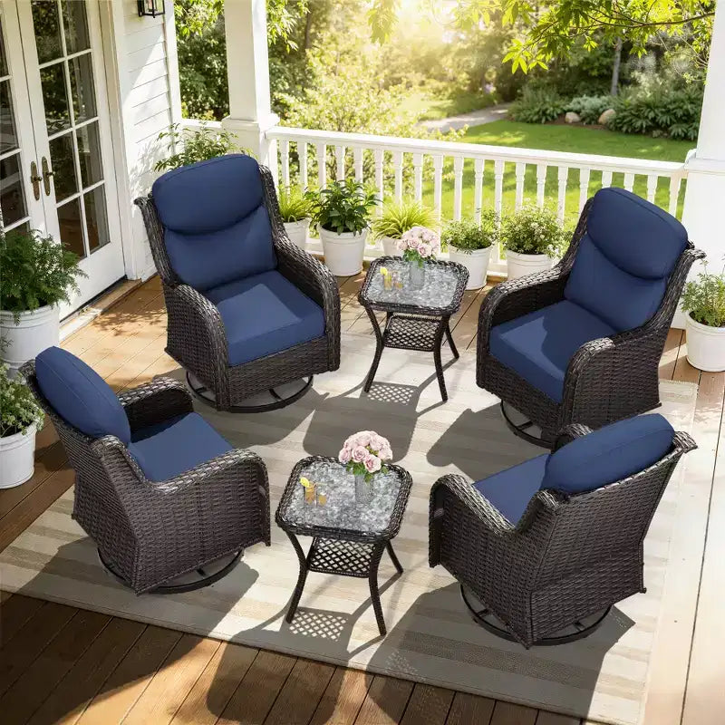 Set sedia a dondolo e tavolino da esterno UPTIOT per il relax in patio