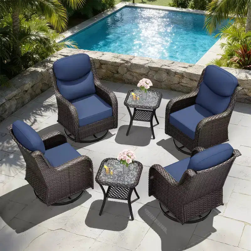 Set sedia a dondolo e tavolino da esterno UPTIOT per il relax in patio