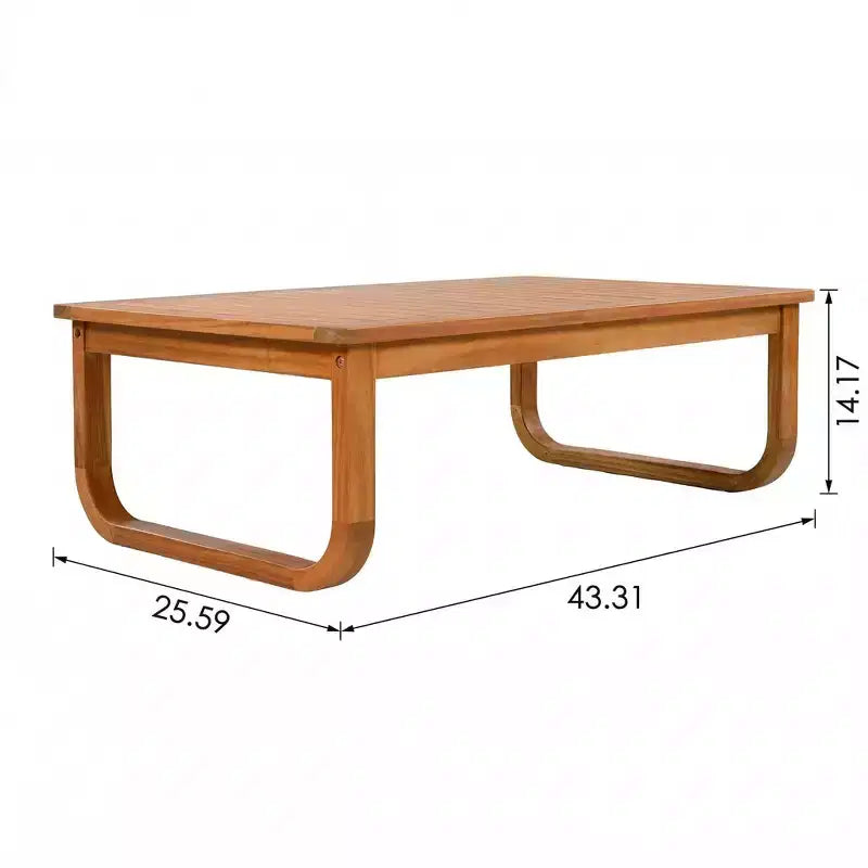 Set da giardino moderno a 4 pezzi Thao di Christopher Knight Home in legno di acacia con cuscini e tavolino a doghe