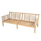Set divano da conversazione per esterni ModernLuxe, set di mobili da patio in legno di acacia, divano a 3 posti e poltrone con 2 tavolini da caffè, teak