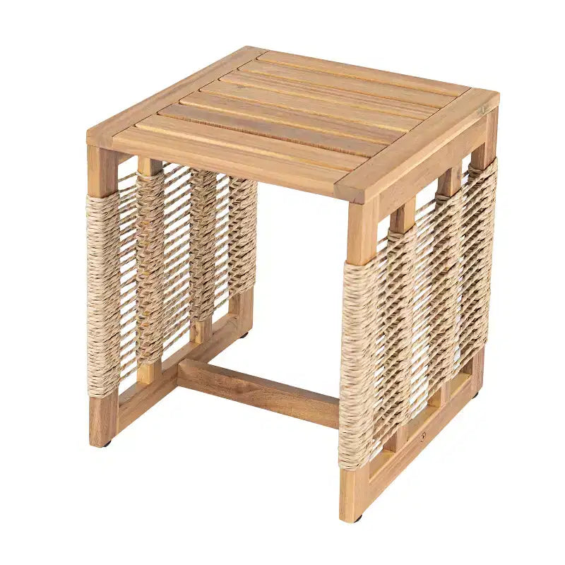 Set divano da conversazione per esterni ModernLuxe, set di mobili da patio in legno di acacia, divano a 3 posti e poltrone con 2 tavolini da caffè, teak