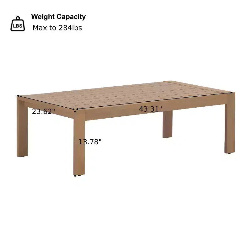 Set da salotto da patio in 4 pezzi Christopher Knight Home Febi Modern in legno di acacia con cuscini e tavolino a doghe